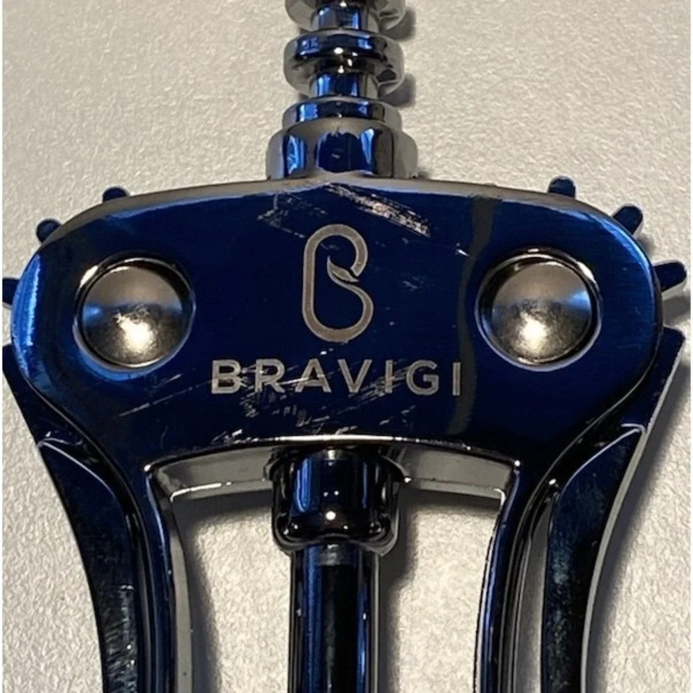 Bravigi Wing Corkscrew Wine Opener — chrome with ergonomic black non-slip‎ grips